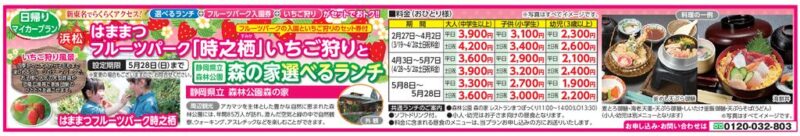 はままつフルーツパーク「時之栖」いちご狩りと森の家 選べるランチ