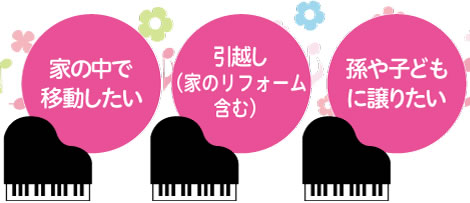 家の中で移動したい、引越し、孫や子どもに譲りたい