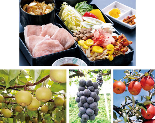 【JTN】大粒ぶどう・梨・りんご　秋のフルーツ大収穫祭＆信州産きのこ＆豚しゃぶ御膳