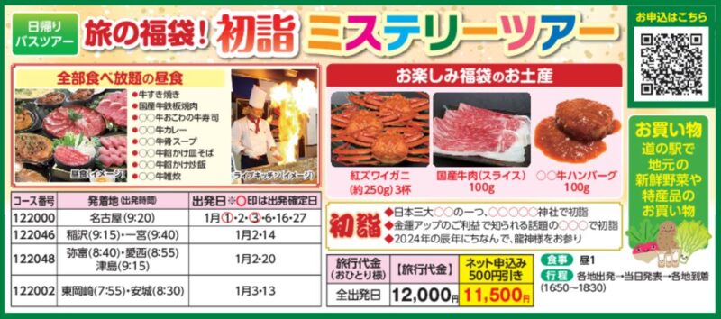旅の福袋！初詣ミステリーツアー