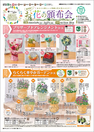 お花の頒布会(2026年春夏版)